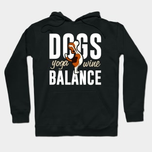 Funny Dogs Yoga Wine Balance Hoodie